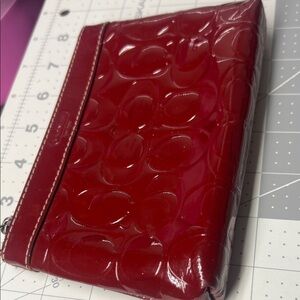 Coach Red Embossed Leather Accessory